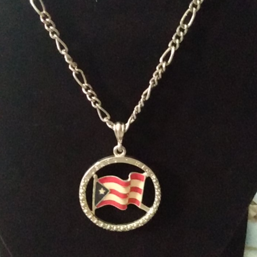 20"  necklace with Puerto Rican charm